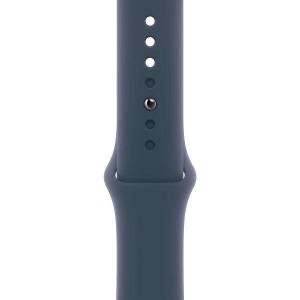 Смарт-часы Apple Watch Series 9 GPS + Cellular 45mm Silver S. Steel Case w. Storm Blue Sport Band - S/M (MRMN3)