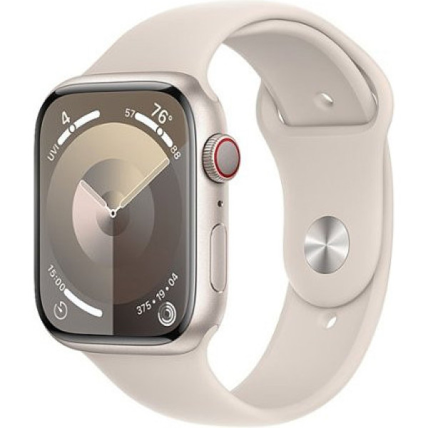 Смарт-часы Apple Watch Series 9 GPS + Cellular 45mm Starlight Alu. Case w. Starlight Sport Band - M/L (MRM93)