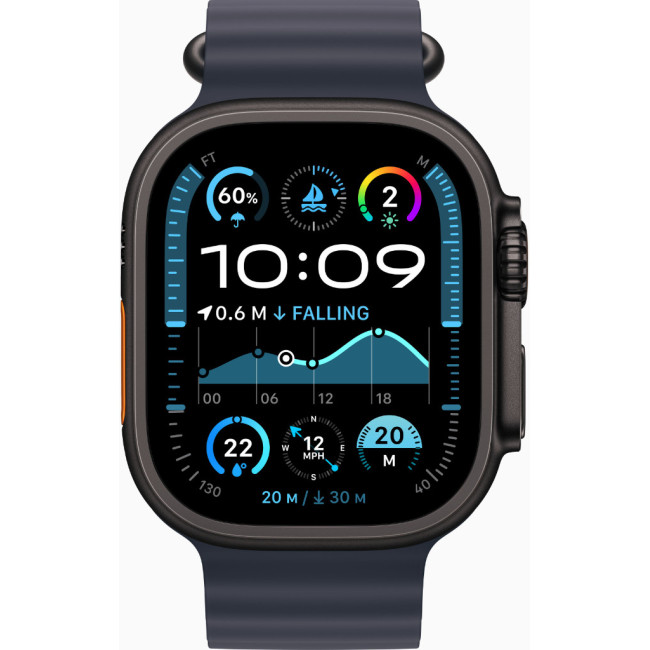 Apple Watch Ultra 2 GPS + Cellular 49 мм чорний титановий корпус з. Black Ocean Band (MX4P3)