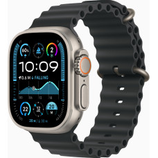 Apple Watch Ultra 2 GPS + Cellular 49mm Natural Titanium Case w. Black Ocean Band (MYT03+MXTL3)