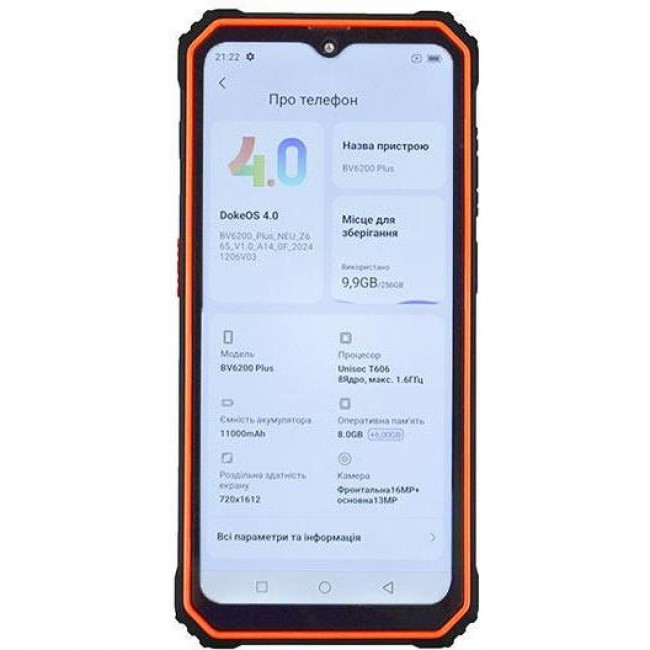 Blackview BV6200 Plus 8/256GB Orange EU