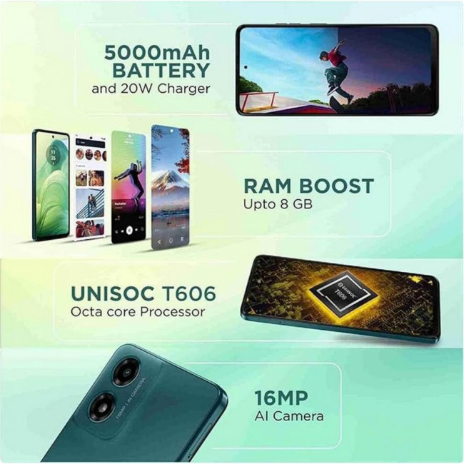 Смаpтфон Motorola G04 4/64GB Sea Green (PB130021)