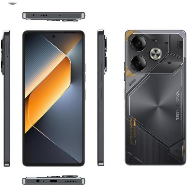 Смаpтфон Tecno POVA 6 LI7 12/256GB Meteorite Grey (4894947019067)