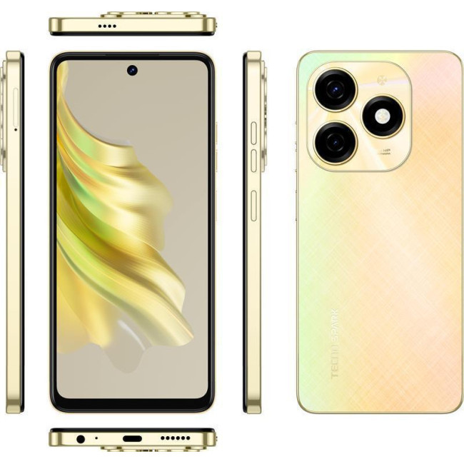 Смартфон Tecno Spark 20 KJ5n 8/128GB Neon Gold (4894947013560)