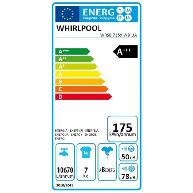 Стиральная машина Whirlpool WRSB7259WB