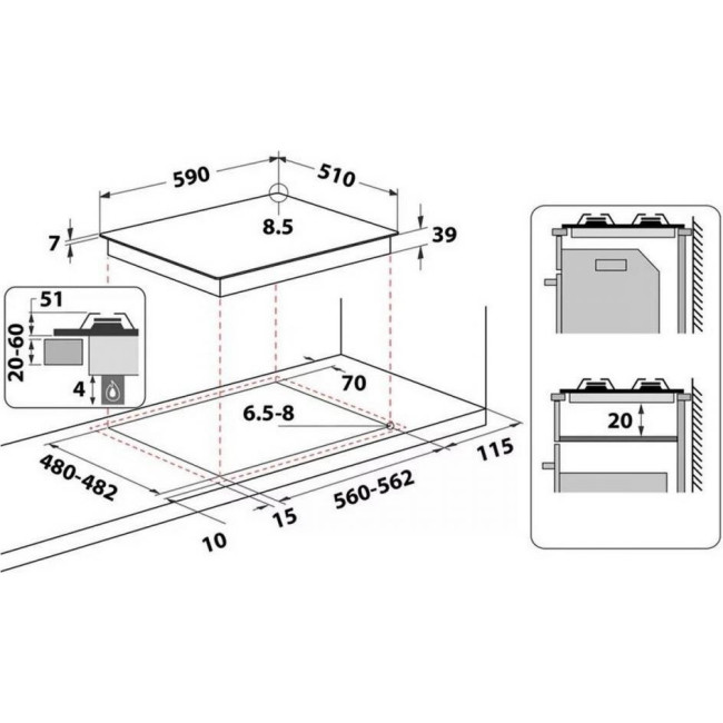 Варочная поверхность Whirlpool GMWL628IXL EE