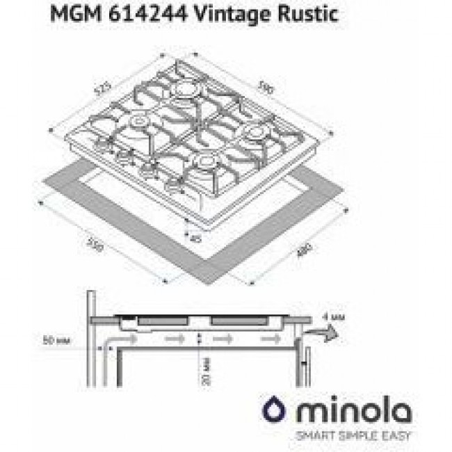 Minola MGM 614244 BL Vintage Rustic