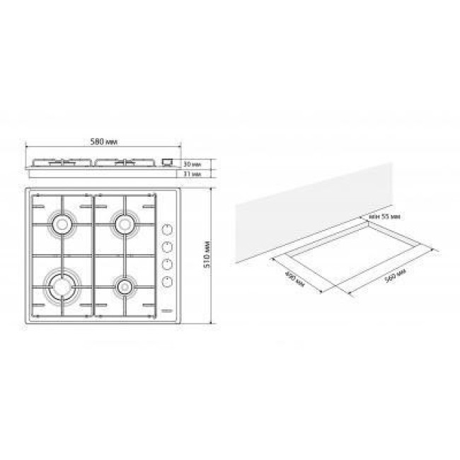 Варочная поверхность Eleyus NOTA 60 WH EF