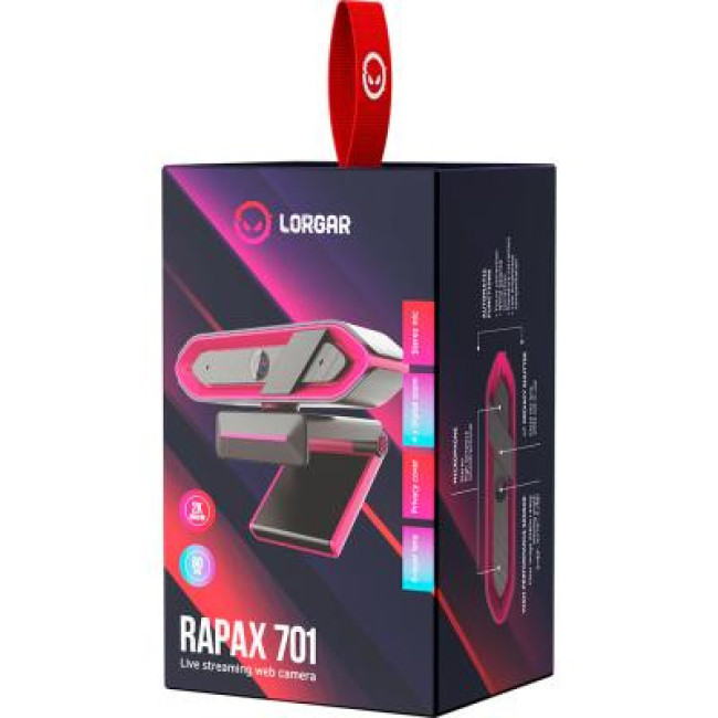 Веб камера Lorgar Rapax 701 Streaming 2K Pink (LRG-SC701PK)