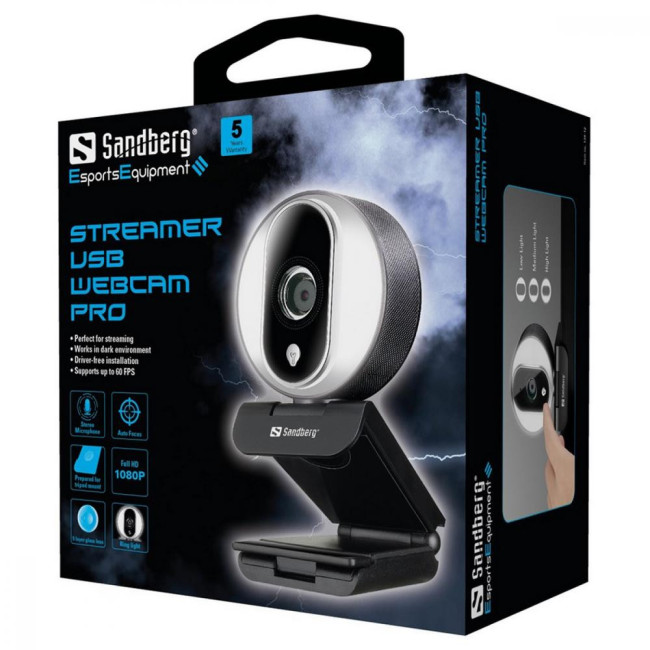Веб камера Sandberg Streamer Webcam Pro Full HD Autofocus Ring Light (134-12)