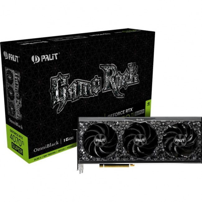 Видеокарта Palit GeForce RTX 4070 Ti SUPER GameRock OmniBlack (NED47TS019T2-1020Q)