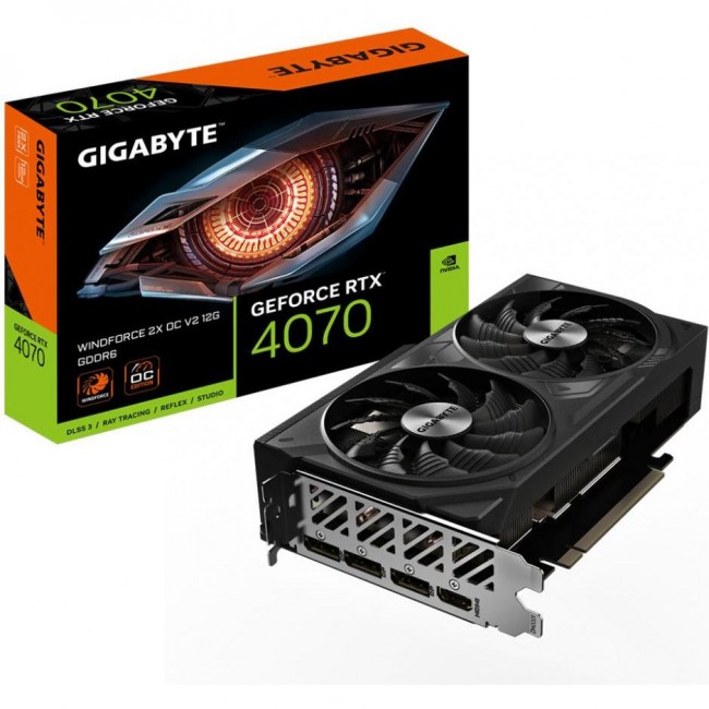 Відеокарта Gigabyte GeForce RTX 4070 WINDFORCE 2X OC V2 12G (GV-N4070WF2OCV2-12GD)