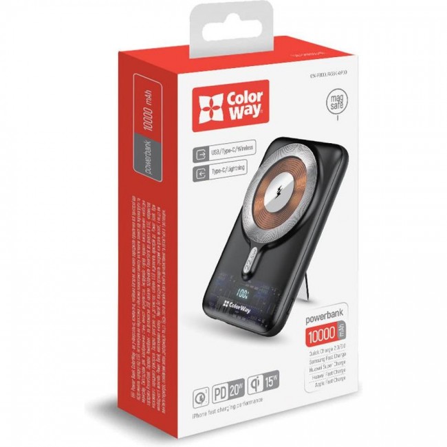 ColorWay 10000mAh 22.5W MagSafe Black (CW-PB100LPA3BK-WPDD)