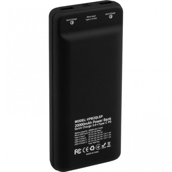 Vinga 20000 mAh Black (VPB2QLSBK)