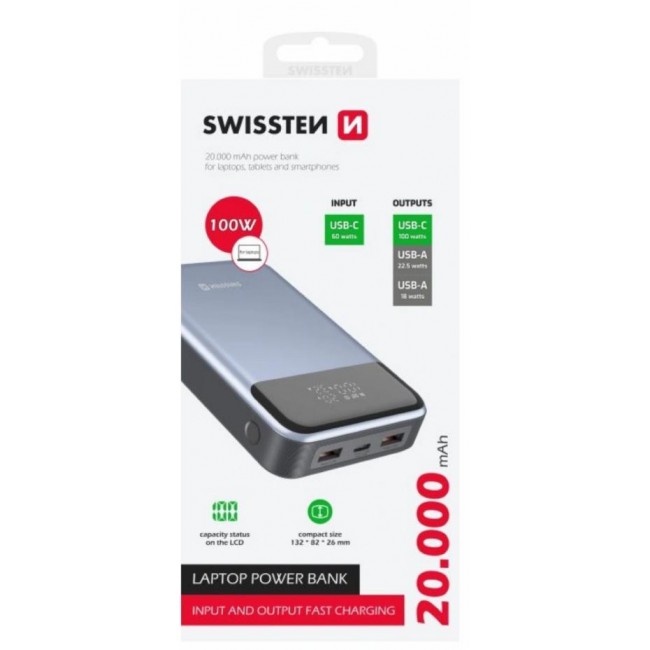 Swissten 20000mAh 100W Silver (22013932)