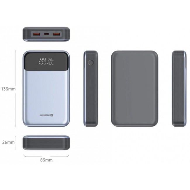 Swissten 20000mAh 100W Silver (22013932)