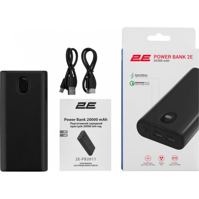2E 20000mAh 45W PD QC Black (2E-PB2011-BLACK)