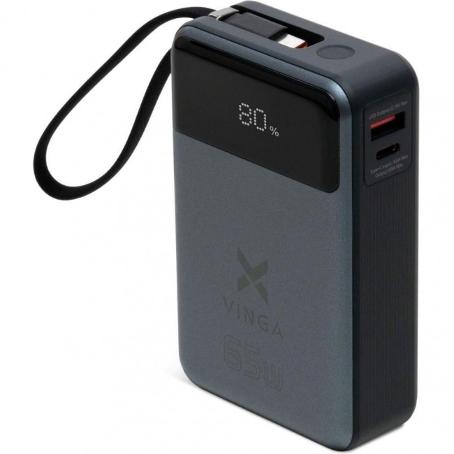 Vinga 20000mAh 65W Display Grey (VPBB2065C)