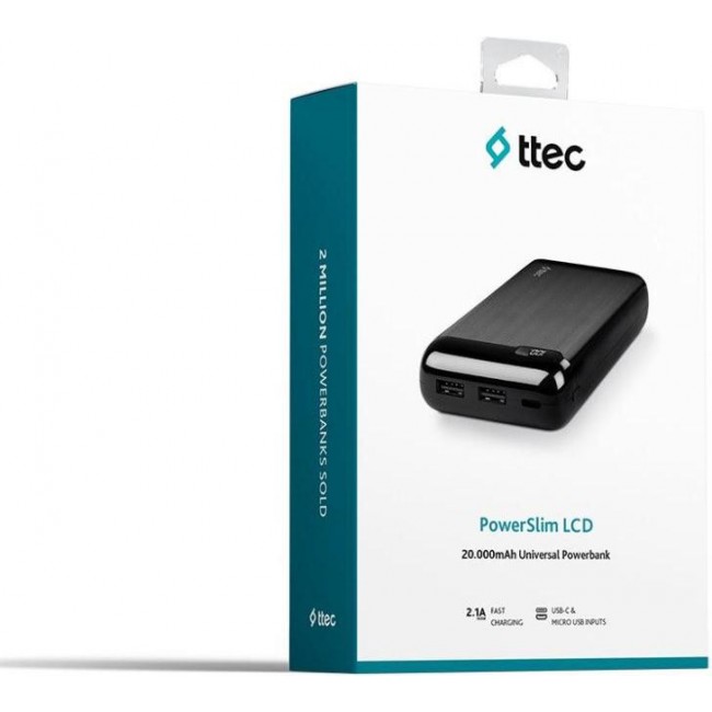 TTEC 20000mAh PowerSlim Black (2BB184S)