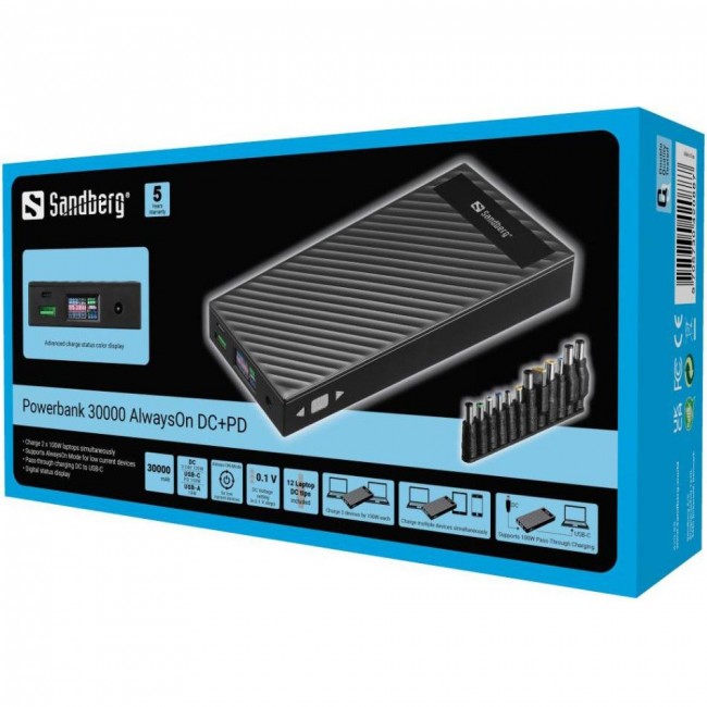 Sandberg 30000mAh 100W Black (420-88)