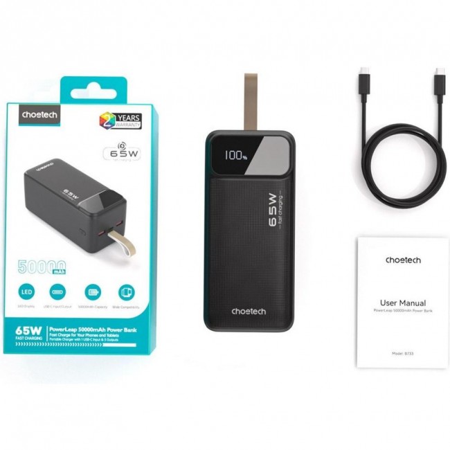 Choetech B733 50000mAh PD 65W Black (B733-CCBK)