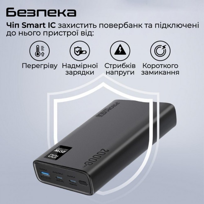 Promate Bolt-20PD 20000mAh Black (bolt-20pd.black)