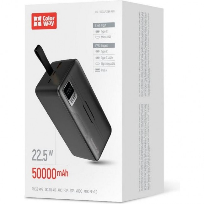 ColorWay Digital Display 50000mAh Black (CW-PB500LPC5BK-PDD)