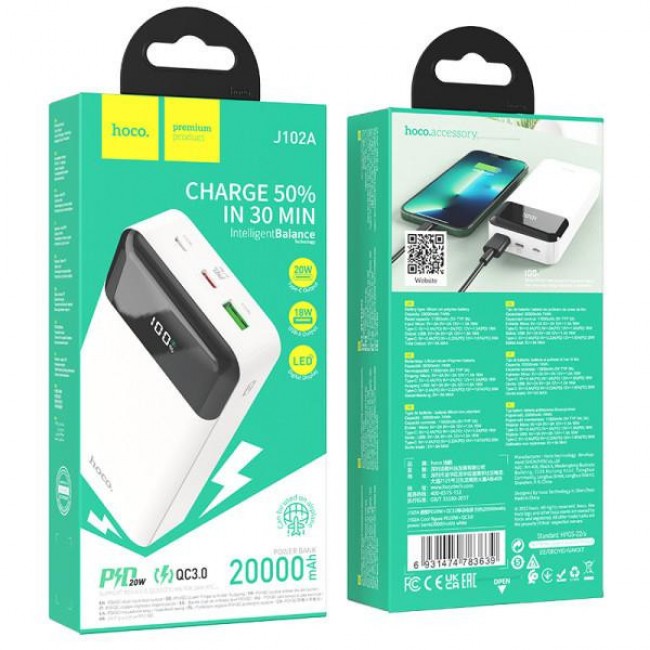 Hoco J102A Cool Figure 20000mAh 20W White