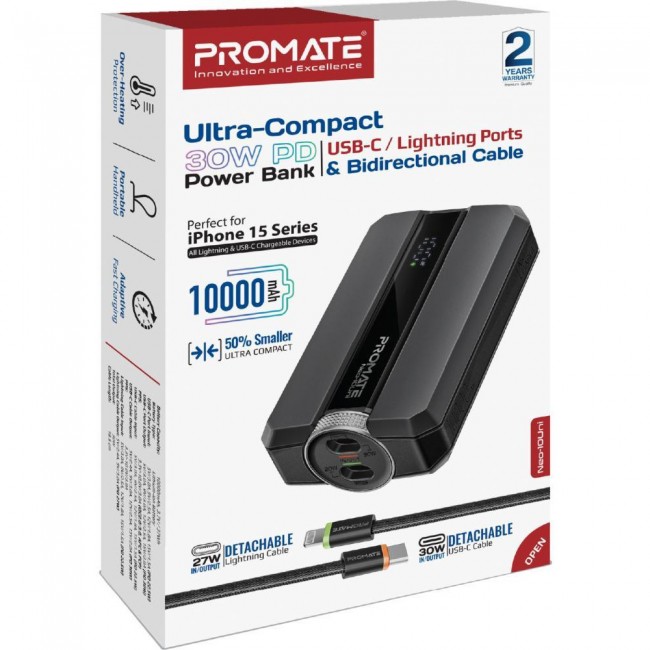 Promate Neo-10Uni 10000mAh Black (neo-10uni.black)