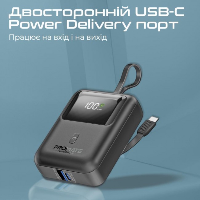 Promate PowerPod-10 10000mAh Black (powerpod-10.black)