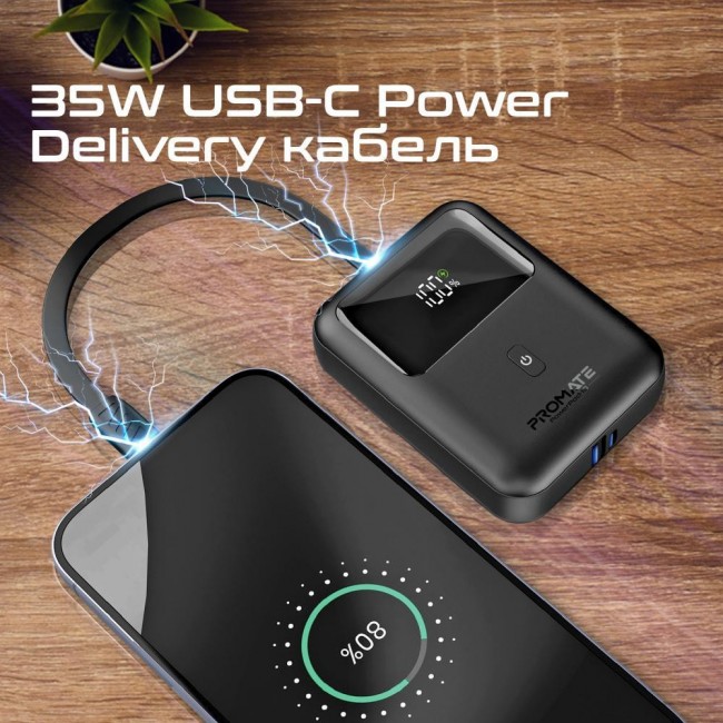 Promate PowerPod-10 10000mAh Black (powerpod-10.black)
