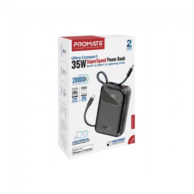 Promate PowerPod-20 20000 mAh Black (powerpod-20.black)