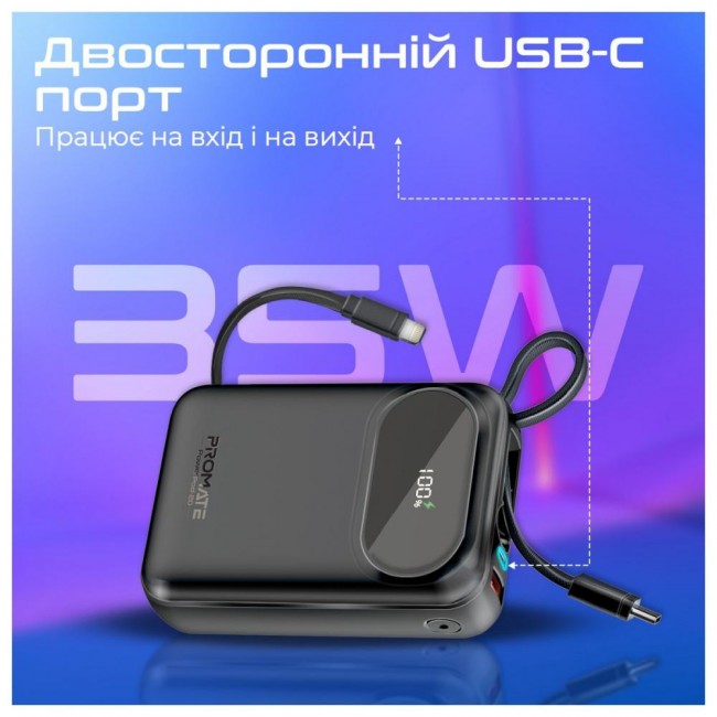 Promate PowerPod-20 20000 mAh Black (powerpod-20.black)