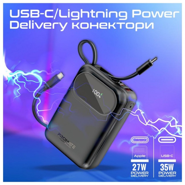 Promate PowerPod-20 20000 mAh Black (powerpod-20.black)