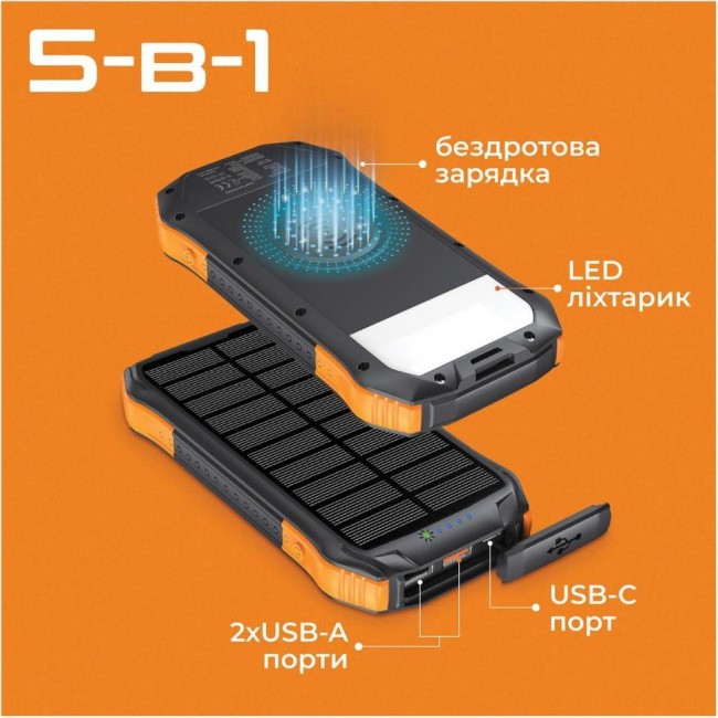 Promate SolarTank 10000 mAh (solartank-10pdqi.black)