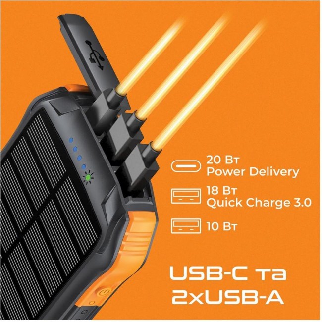 Promate SolarTank 10000 mAh (solartank-10pdqi.black)