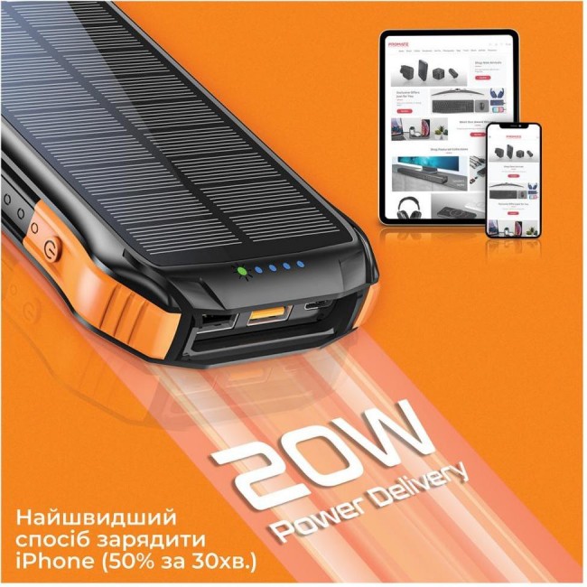 Promate SolarTank 10000 mAh (solartank-10pdqi.black)