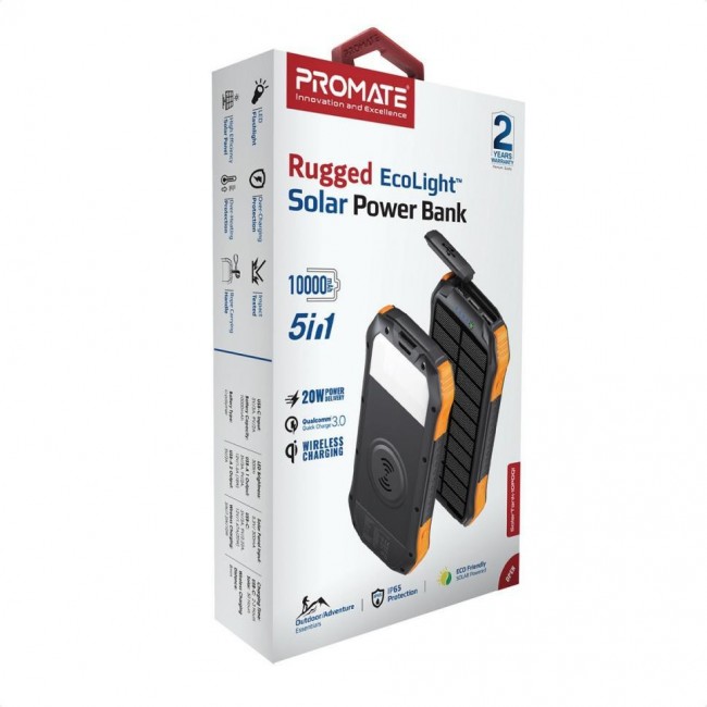 Promate SolarTank 10000 mAh (solartank-10pdqi.black)