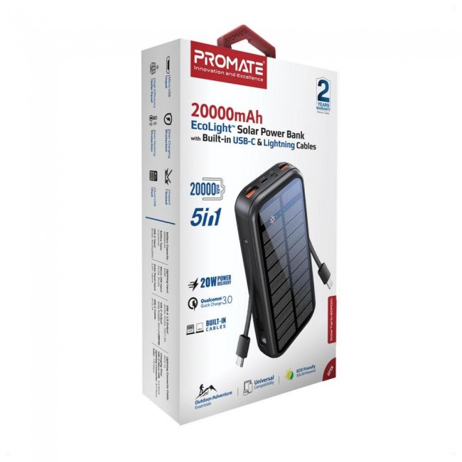 Promate SolarTank 20000 mAh (solartank-20pdci.black)