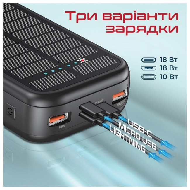 Promate SolarTank 20000 mAh (solartank-20pdci.black)