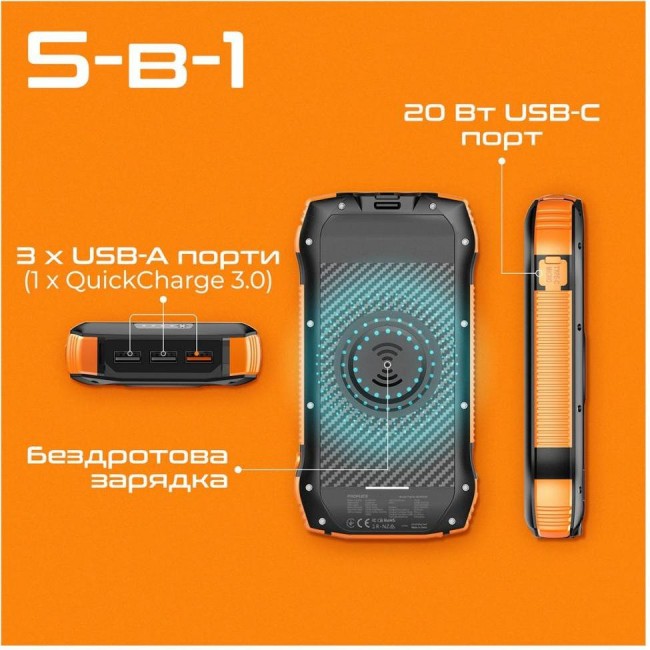 Promate SolarTank 20000 mAh (solartank-20pdqi.black)