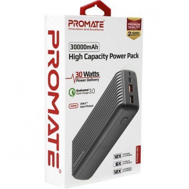 Promate Titan-30 30000 mAh Black (titan-30.black)