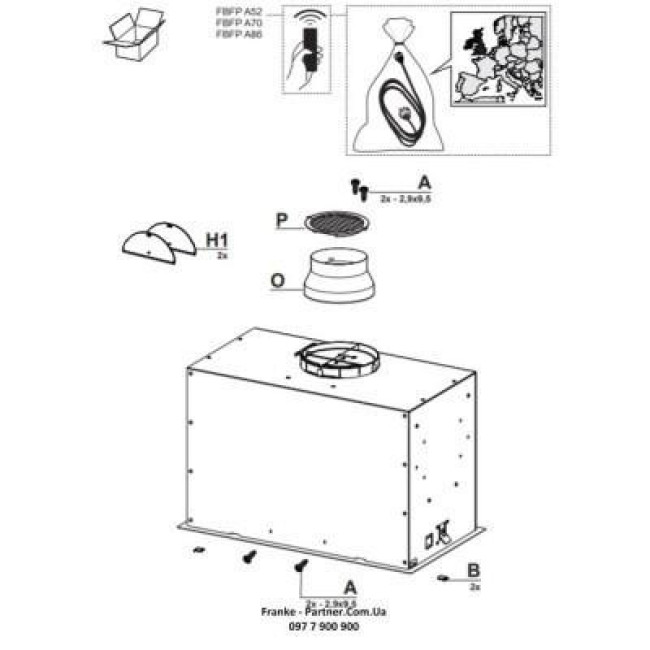 Витяжка Franke Box Flush EVO FBFE BK MATT A70 (305.0665.365)
