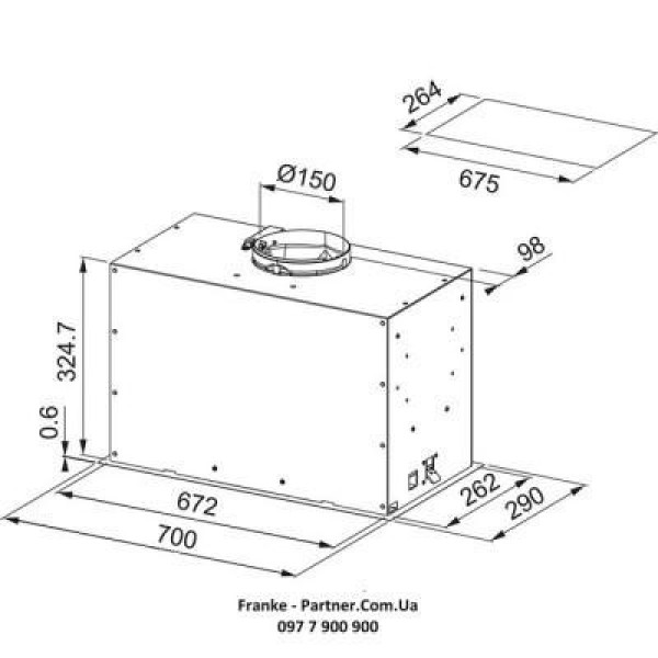 Вытяжка встраиваемая Franke Box Flush EVO FBFE BK MATT A70 (305.0665.365)