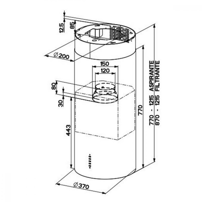 Вытяжка Faber CYLIND I.EVO PLUS WH GL (335.0492.563)