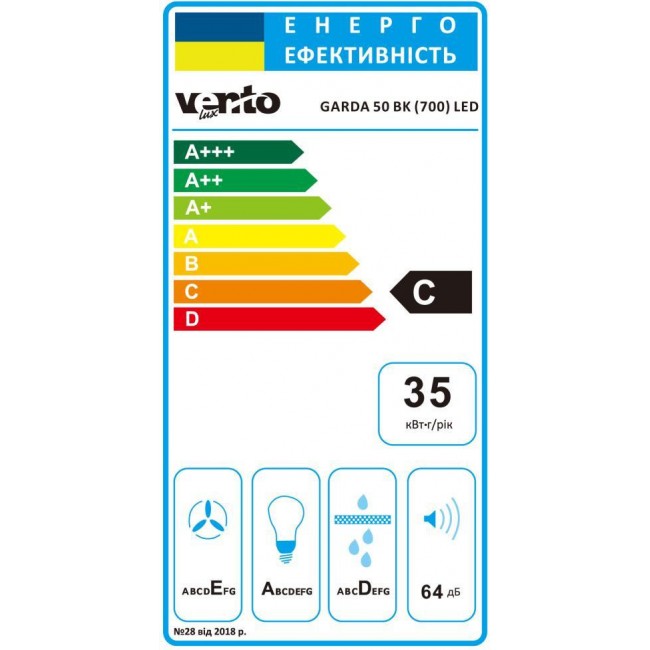 Ventolux GARDA 50 BK (700) LED