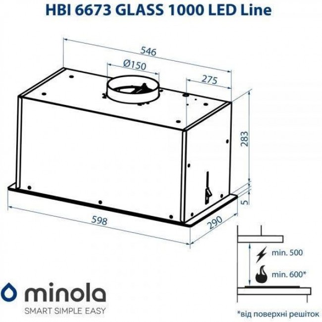 Minola HBI 6673 WH GLASS 1000 LED Line