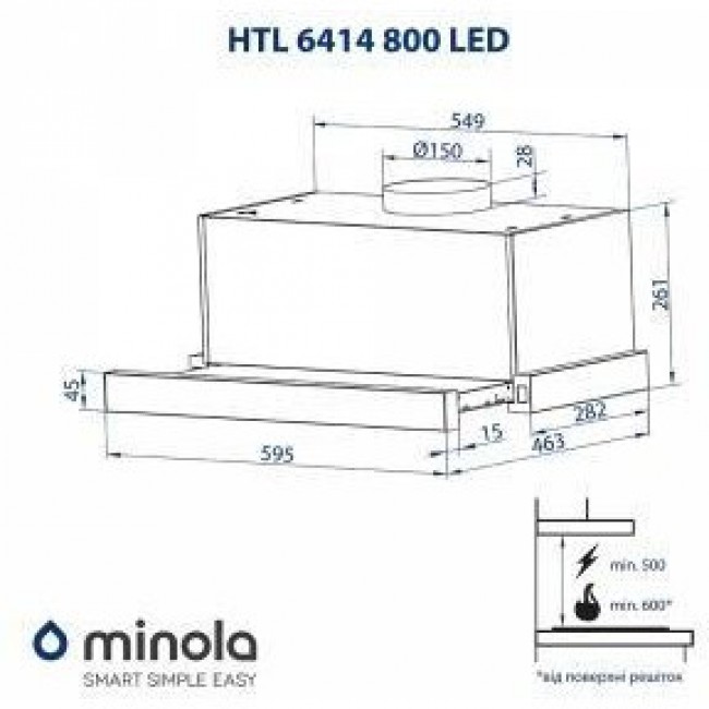 Minola HTL 6414 WH 800 LED