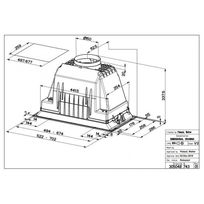 Вытяжка встраиваемая Faber INKA PLUS HC X A52 (305.0602.047)