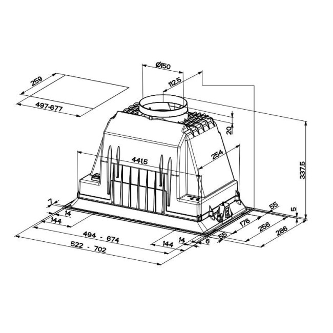 Вытяжка встраиваемая Faber INKA PLUS HC X A52 (305.0602.047)